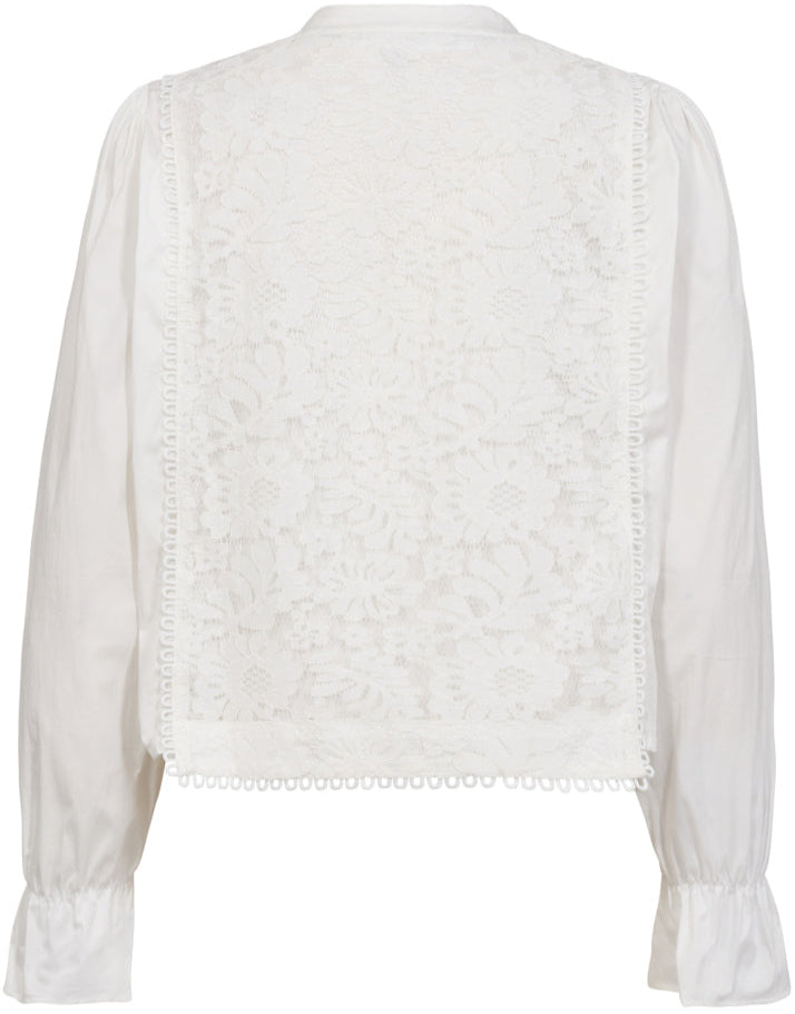 Co'Couture Kimmie Lace Mix Skjorte Off White