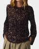 Pieces Kammy LS Deep Back Bow Top Chicory Coffee/Brown Sequins