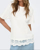 Only Vivvi SS Lace Bottom Top Cloud Dancer NO26