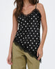 Only Bella Strap Satin Lace Top Black/White Dot