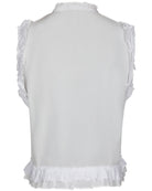 Celia Ruffle Top White fra Neo Noir, hvid flæsetop