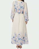 Silfi Flower Print Dress Blue fra Neo Noir, blå festkjole