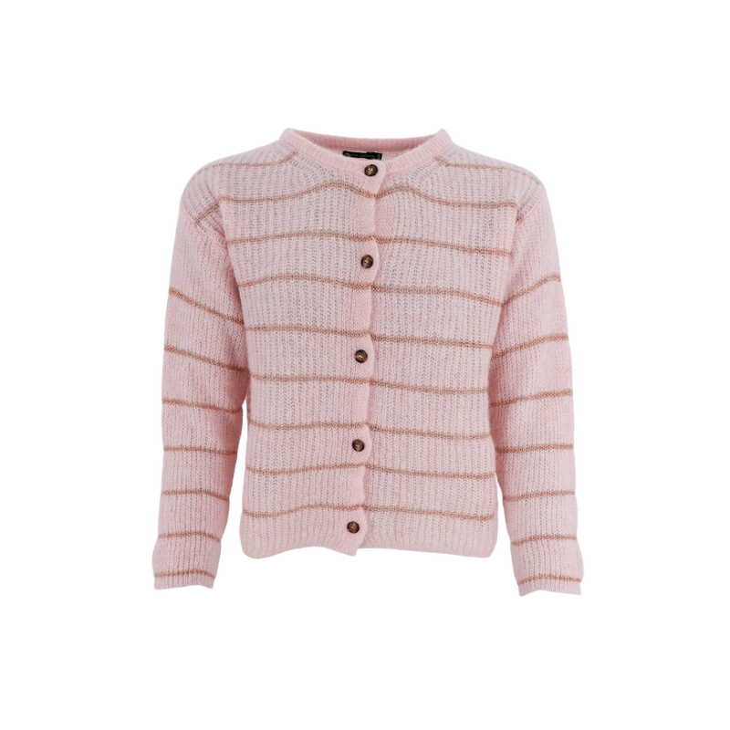 Black Colour Lucy Knit Cardigan Rose