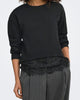 Only Mimi LS Lace Detail Sweatshirt Black