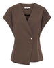 Only Asmine SS Asymmetric Bluse Chocolate Torte