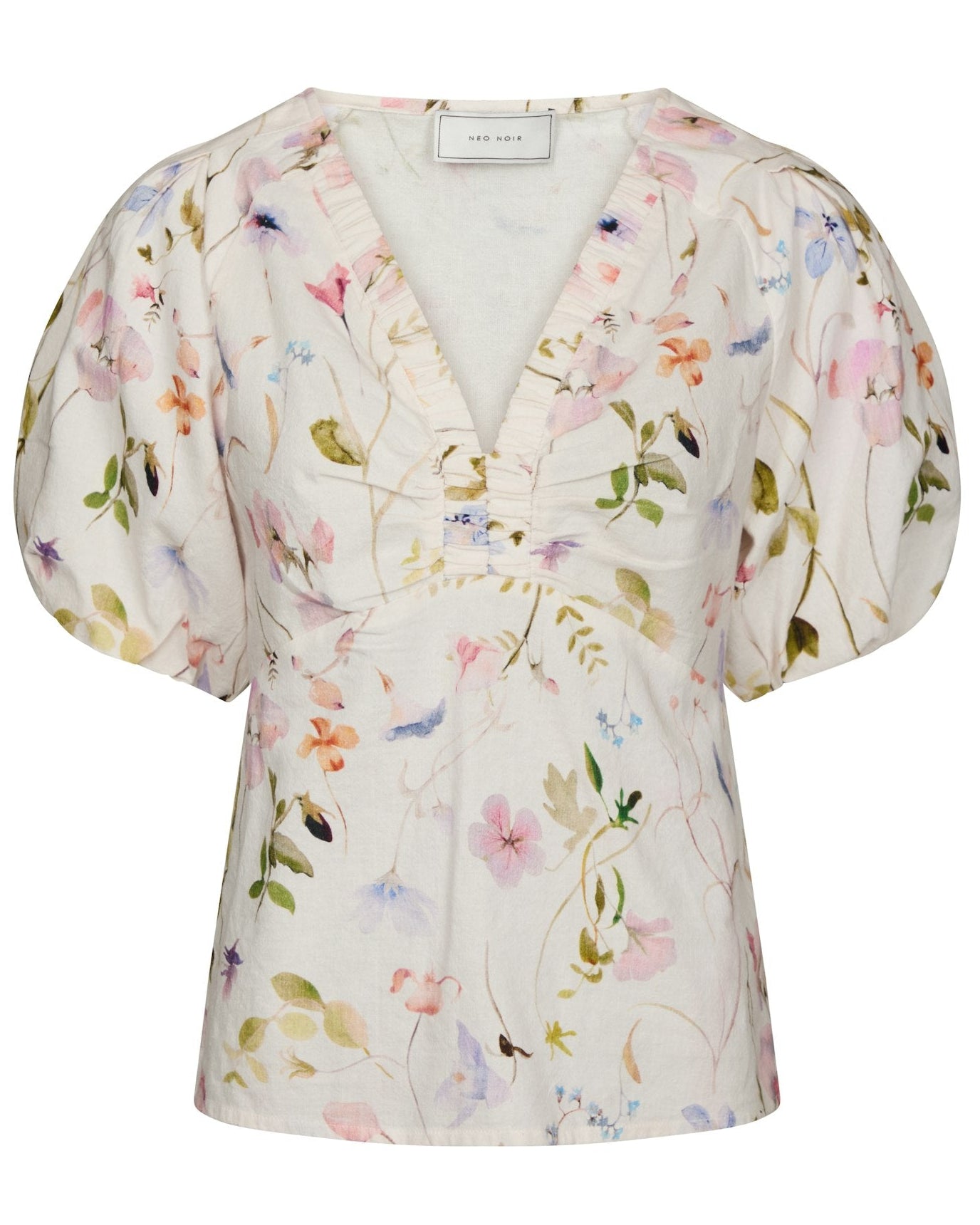 Irina Flower Bluse Off White fra Neo Noir, fin blomstret bluse