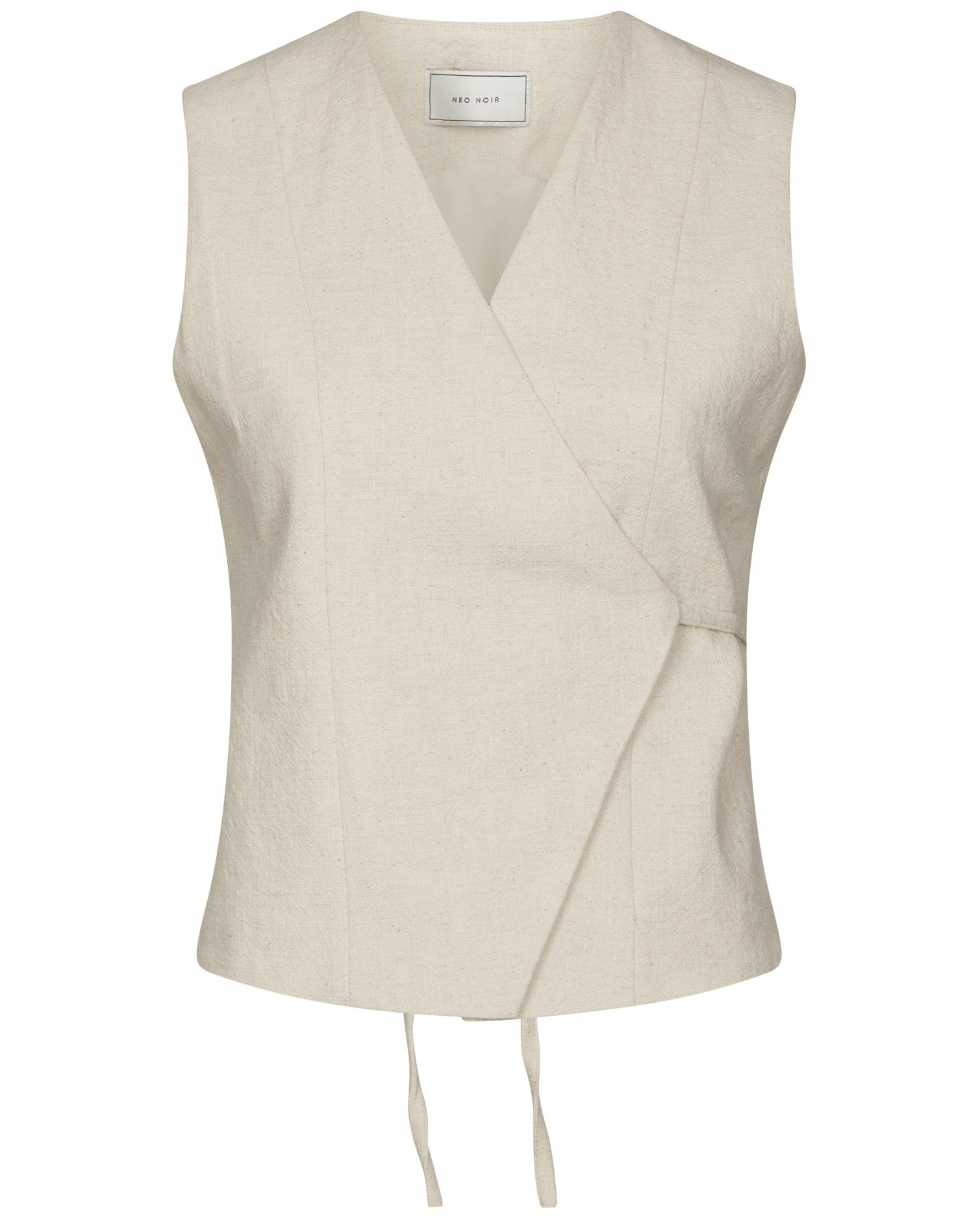 Samara Ramie Vest Natural fra Neo Noir, beige wrap vest