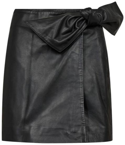 Co'Couture Phoebe Leather Bow Nederdel Black