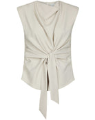 Katarim Crepe Top Ivory fra Neo Noir, flot elegant vandfalds-top