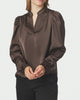 Neo Noir Rosslyn Heavy Sateen Bluse Dark Brown