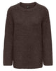 Only Maggie LS O-Neck Strik Coffee Bean