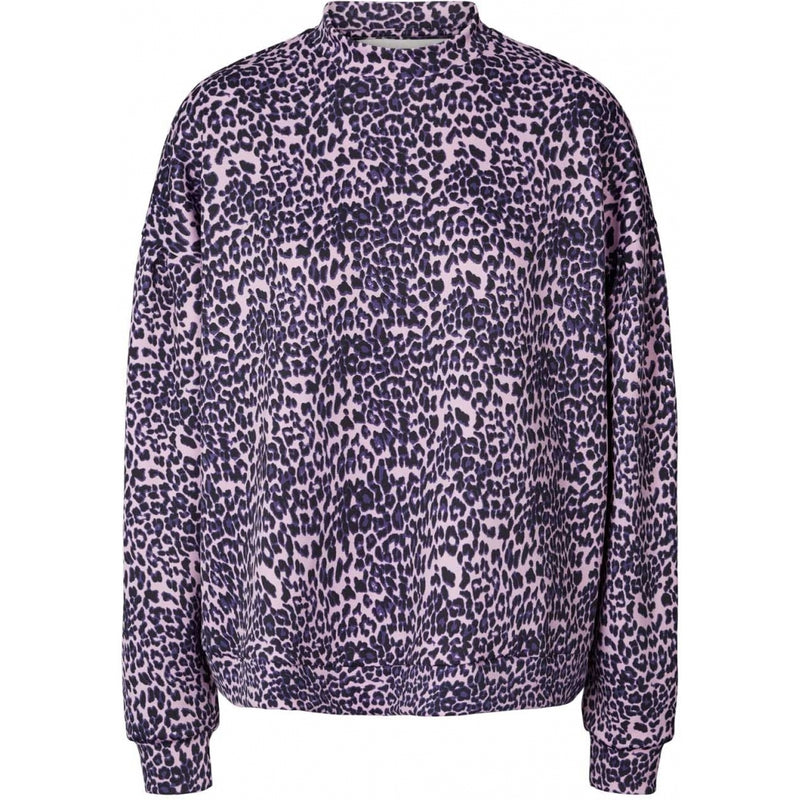 Lollys Laundry Drake Sweatshirt Purple Leopard Print