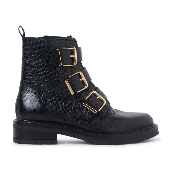 Pavement Lexi New Støvler Black Croco Gold