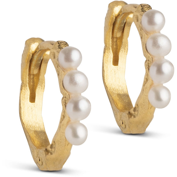 Enamel Paula Øreringe Pearl Guld 10 mm