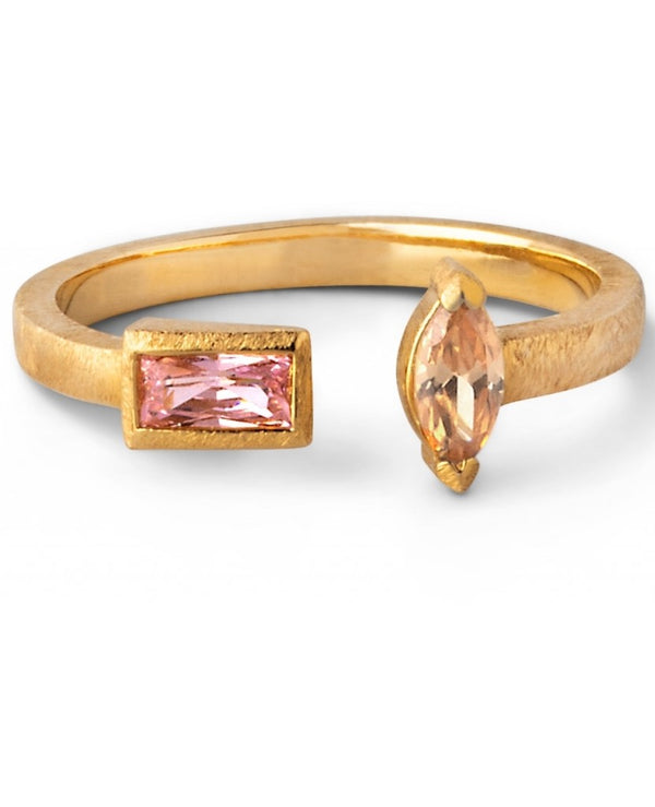 Enamel Isolde Ring Peach Light Pink Guld
