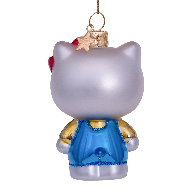 Vondels Glas Ornament Hello Kitty Blue Pantsuit