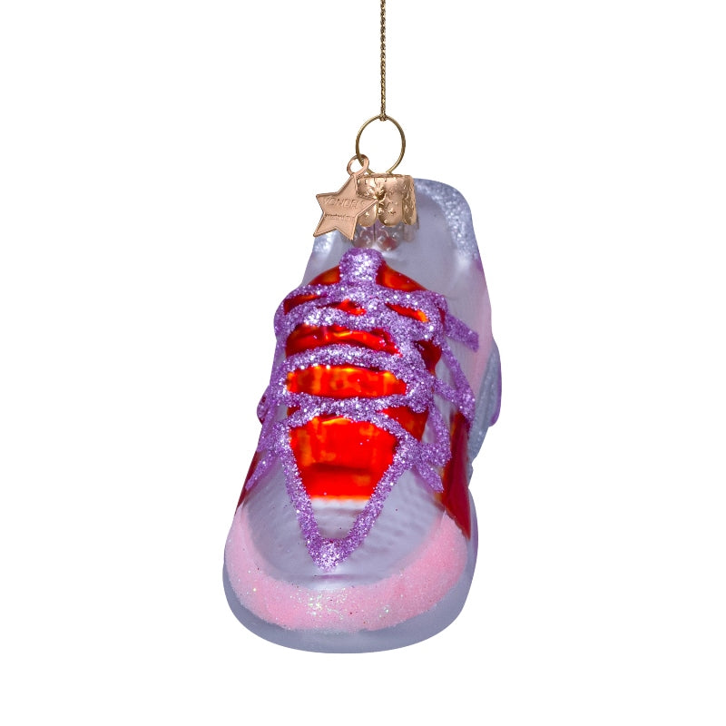 Vondels Glas Ornament Sneaker Pink/Red