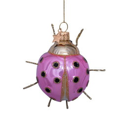 Vondels Glas Ornament Opal Ladybug Pink