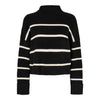 Co'Couture Row Stripe Box Crop Strik Black