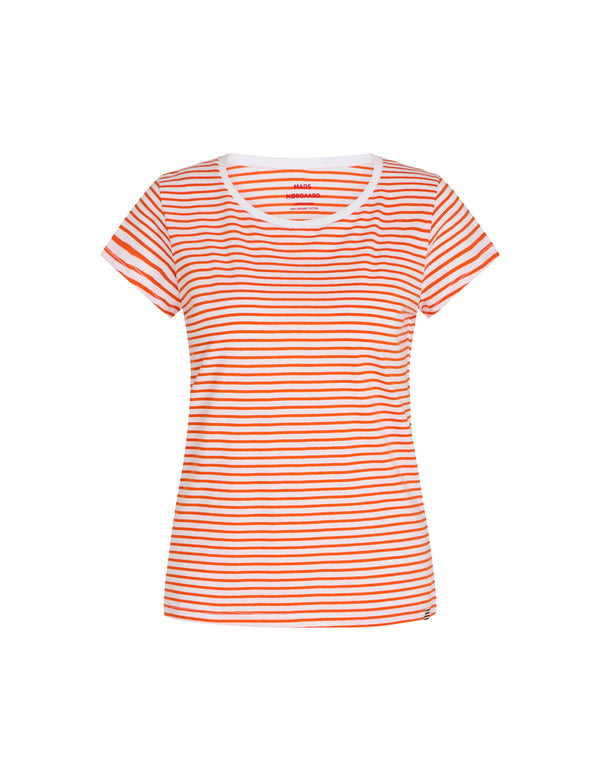 Mads Nørgaard Organic Jersey Stripe Teasy T-shirt Puffin's Bill/Brilliant White