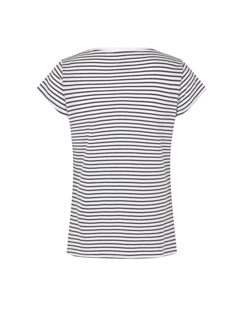 Mads Nørgaard Organic Jersey Stribe Teasy T-shirt White/Black