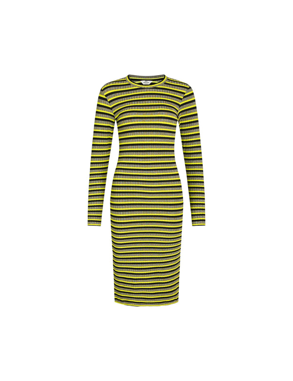 Mads Nørgaard Duba Kjole Stripe Winter Moss