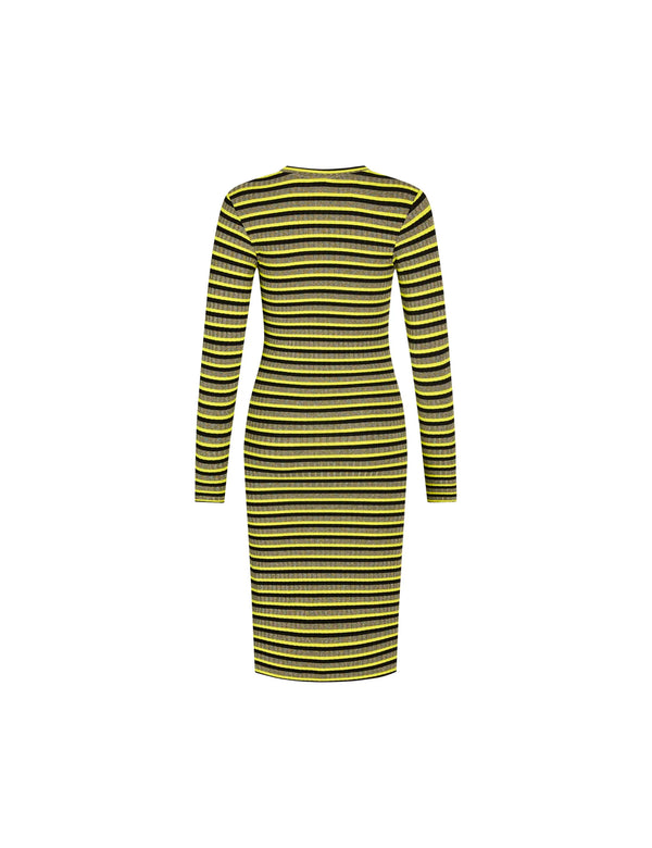 Mads Nørgaard Duba Kjole Stripe Winter Moss