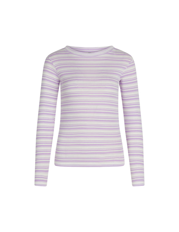 Mads Nørgaard Stripe Tuba Top White Alyssum/ Lavendula