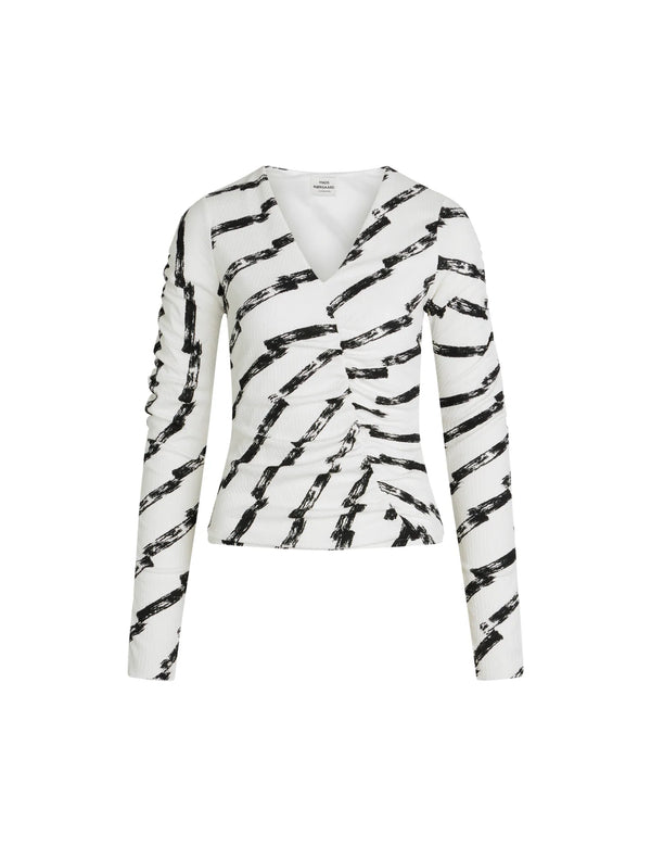 Mads Nørgaard Althenburg Bluse Paint Stripe/White Alyssum