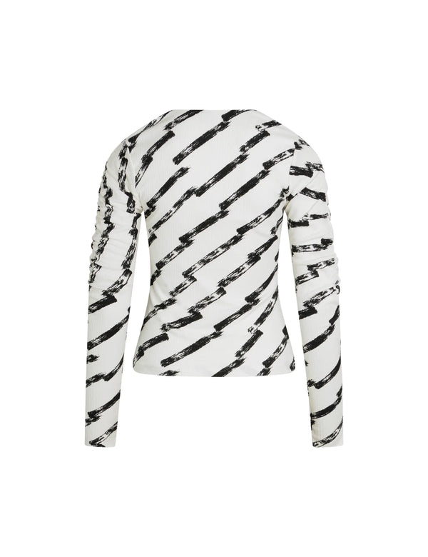 Mads Nørgaard Althenburg Bluse Paint Stripe/White Alyssum