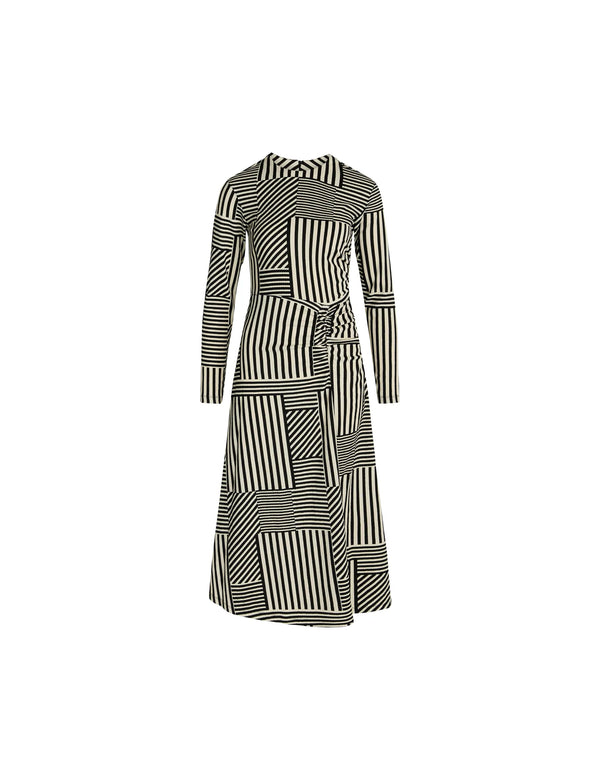 Mads Nørgaard Beatriz Kjole Stripe Play AOP/Black