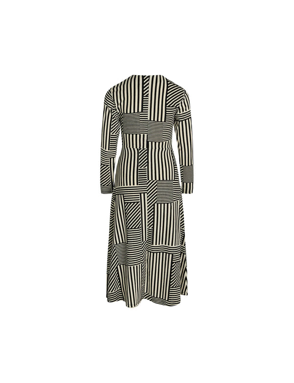 Mads Nørgaard Beatriz Kjole Stripe Play AOP/Black