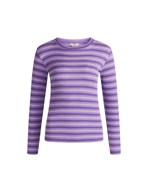 Mads Nørgaard Stripe Tuba Top Stripe/Paisley Purple