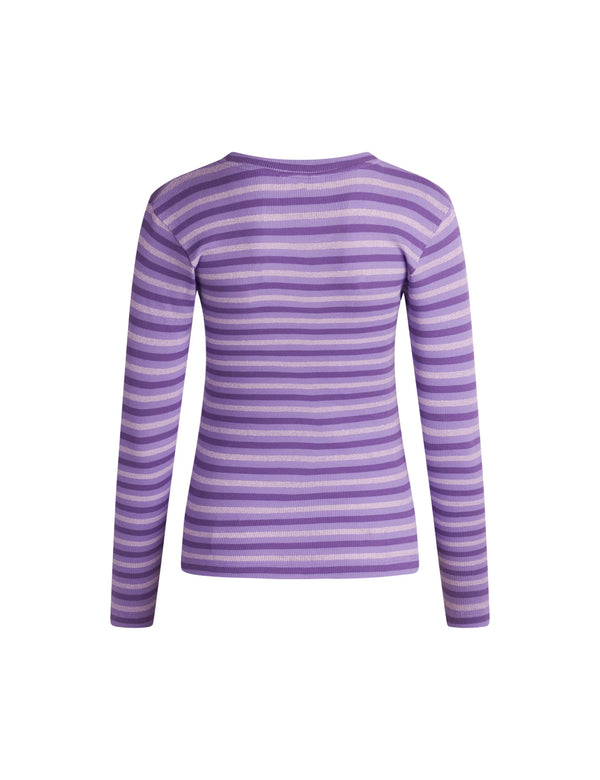 Mads Nørgaard Stripe Tuba Top Stripe/Paisley Purple