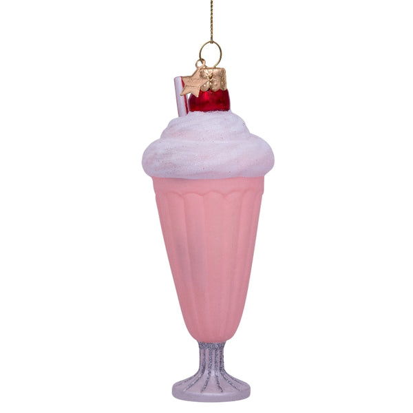 Vondels Glas Ornament Soft Pink Milkshake
