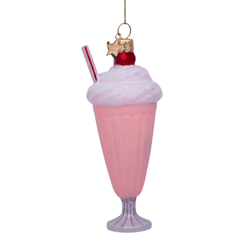 Vondels Glas Ornament Soft Pink Milkshake