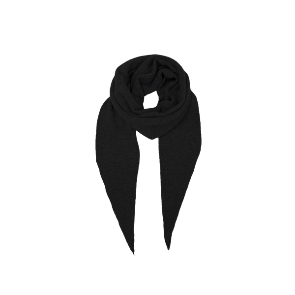 Black Colour Triangle Medium Knitted Tørklæde Black
