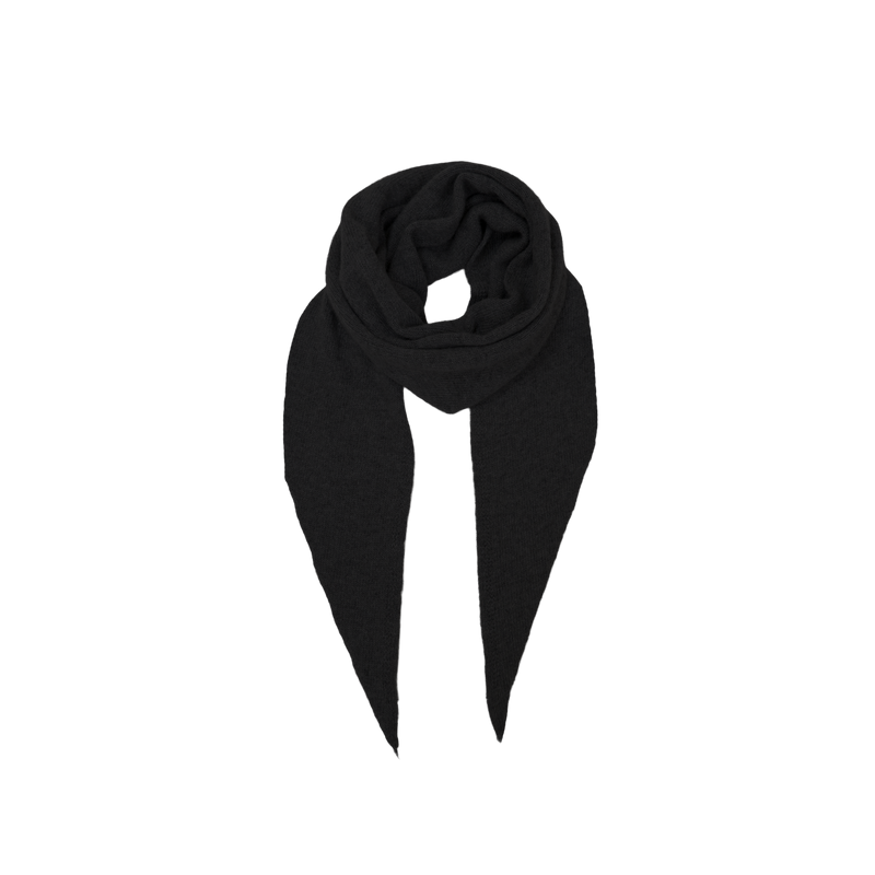 Black Colour Triangle Medium Knitted Tørklæde Black