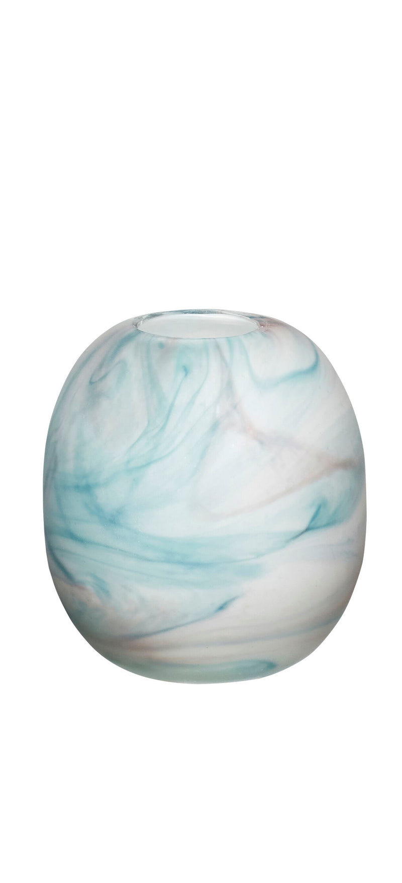 Hübsch Marmor Art Vase Hvid/Blå Lille