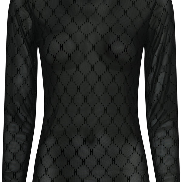 HYPE THE DETAIL MESH BLOUSE, BLACK