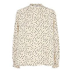 Co'Couture Dot Placket Bluse Bone