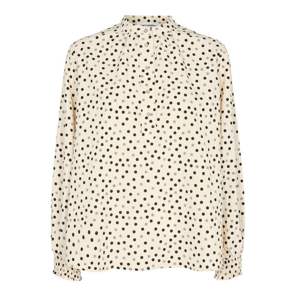 Co'Couture Dot Placket Bluse Bone