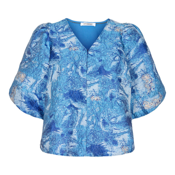 Co'Couture Rea Jacquard Bluse New Blue