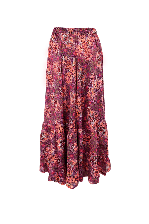 Black Colour Luna Maxi Frill Nederdel Vibrant Pink