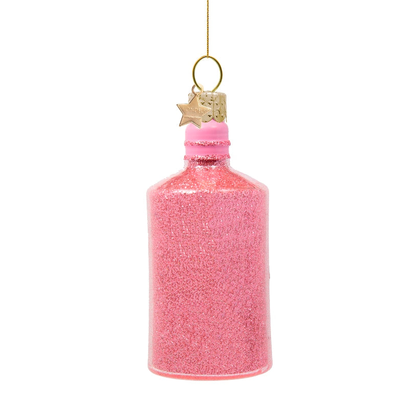 Vondels Glas Ornament Gin Bottle Pink