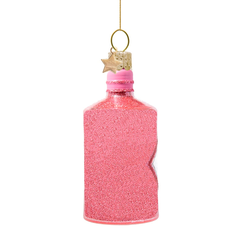 Vondels Glas Ornament Gin Bottle Pink