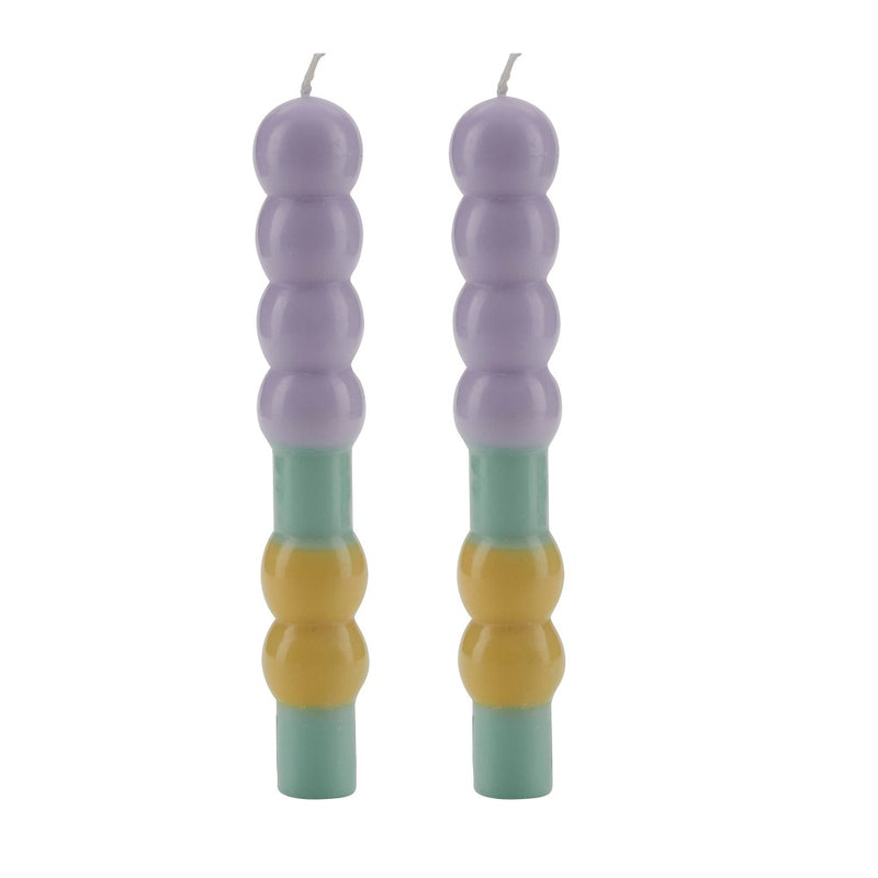 Bahne Interior Candle Pastel Party Balls Stearinlys Violet/Green/Yellow