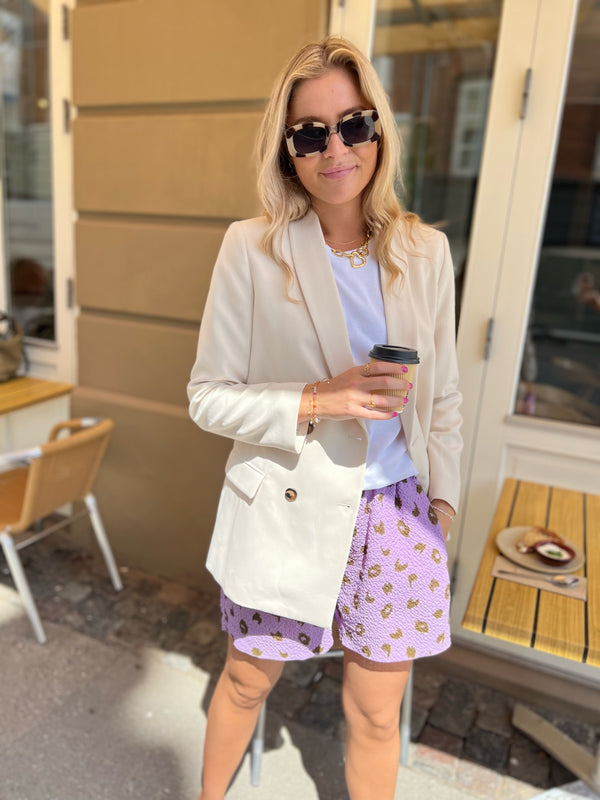 Mads Nørgaard Bumpy Flower Pirna Shorts Brushed Dot Lavendula