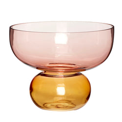 Hübsch Glas Vase Rosa/Ravgul