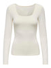 Only Ea LS 2-Way Deep Neck Bluse Cloud Dancer